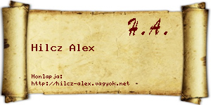 Hilcz Alex névjegykártya